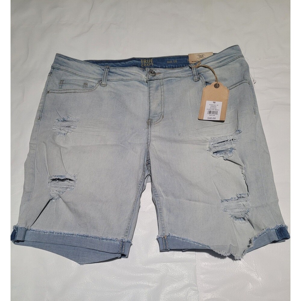 True craft Jean cut off shorts nwt size 18 light wash #101